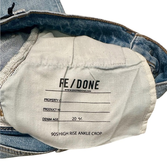 NEW! Re/Done Jeans 90’s High Rise Ankle Crop Denim Maliblue Size 25 $225 MSRP - Picture 10 of 11